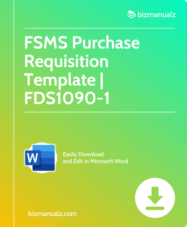 FSMS Purchase Requisition Template | FDS1090-1