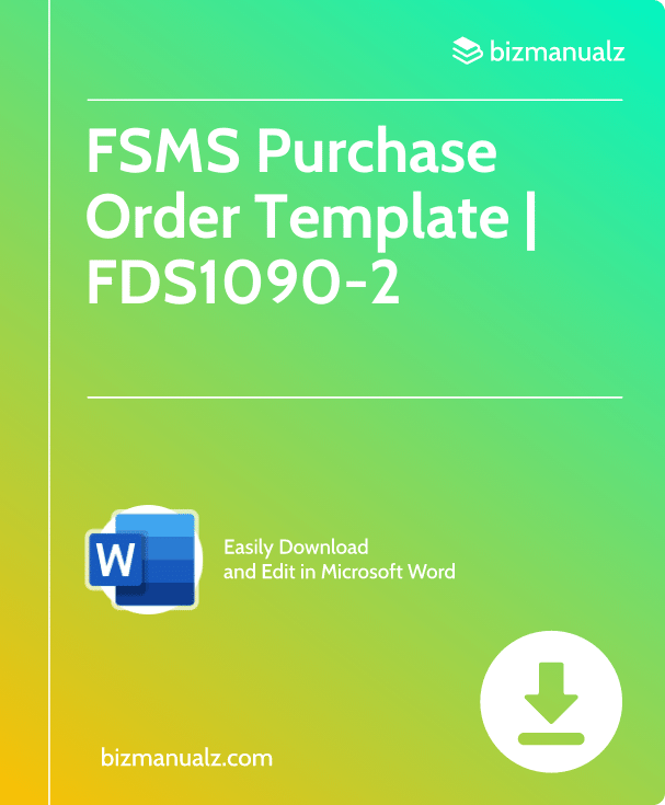 FSMS Purchase Order Template | FDS1090-2