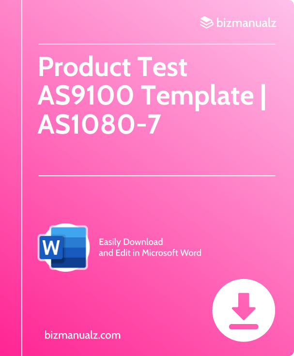 Product Test AS9100 Template | AS1080-7