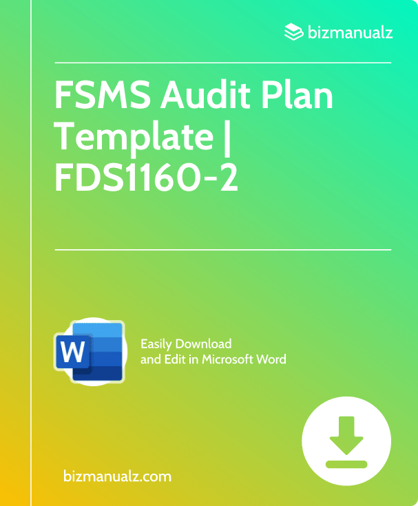 FSMS Audit Plan Template | FDS1160-2