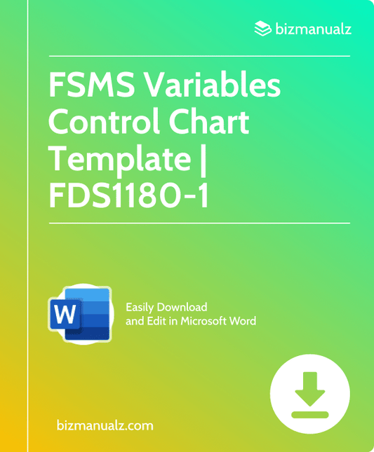 FSMS Variables Control Chart Template | FDS1180-1