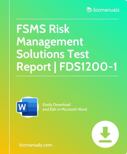 FSMS Risk Management Solutions Test Report Template | FDS1200-1