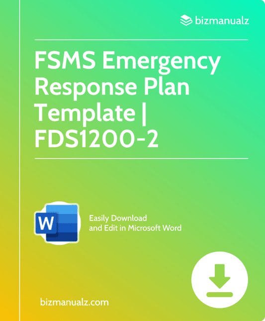FSMS Emergency Response Plan Template | FDS1200-2