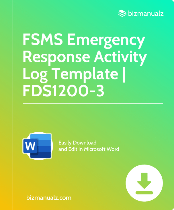 FSMS Emergency Response Activity Log Template | FDS1200-3