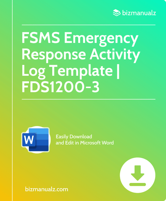 FSMS Emergency Response Activity Log Template | FDS1200-3