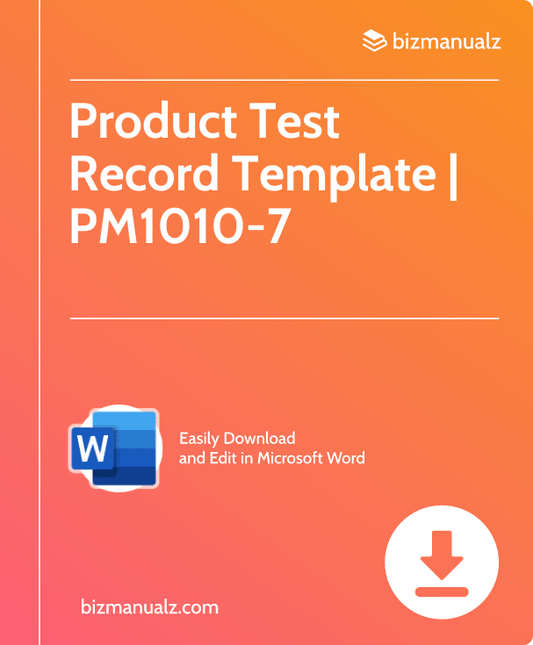 Product Test Record Template | PM1010-7