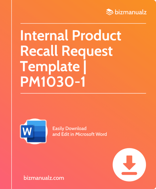 Internal Product Recall Request Template | PM1030-1