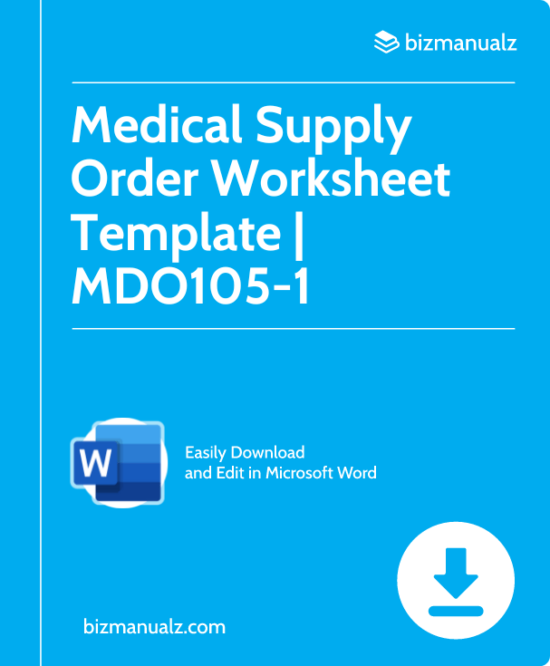 Medical Supply Order Worksheet Template | MDO105-1