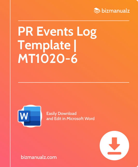 PR Events Log Template | MT1020-6