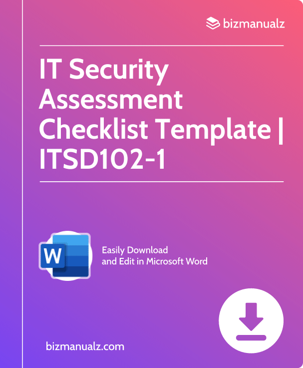 IT Security Assessment Checklist Template | ITSD102-1