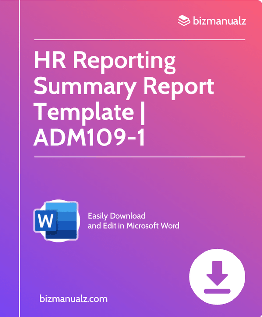 HR Reporting Summary Report Template | ADM109-1