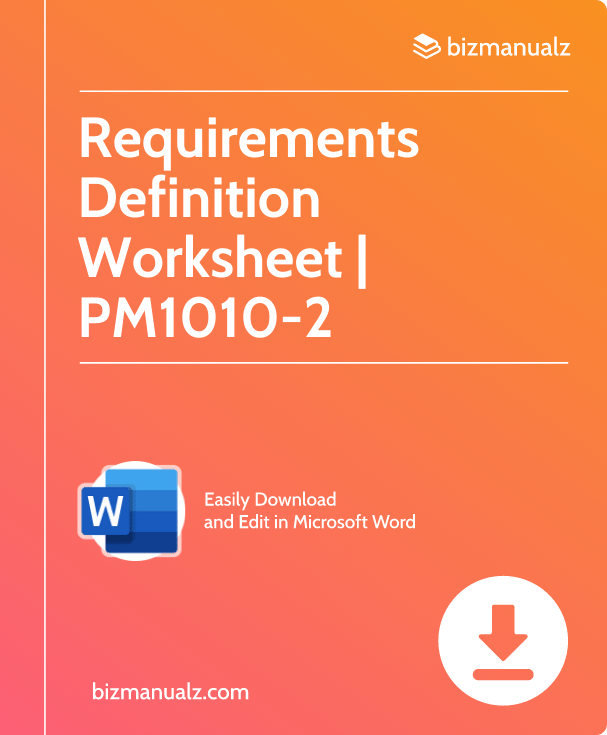 Requirements Definition Worksheet Template | PM1010-2
