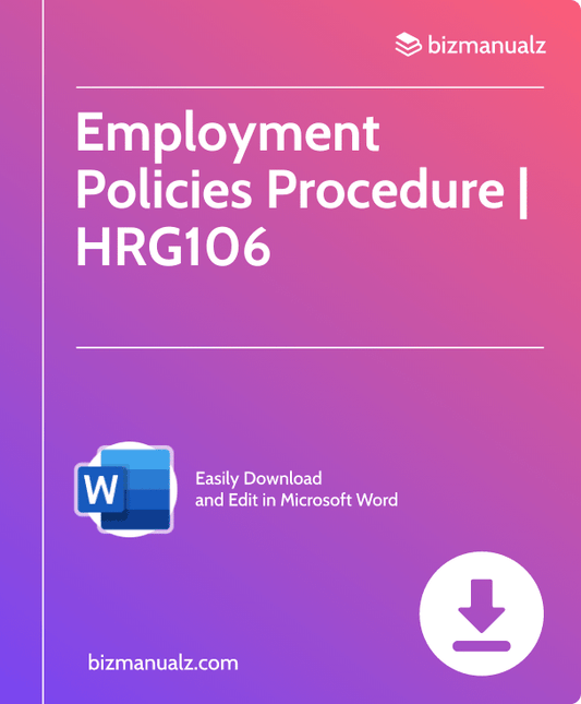 Employment Policies Procedure | HRG106