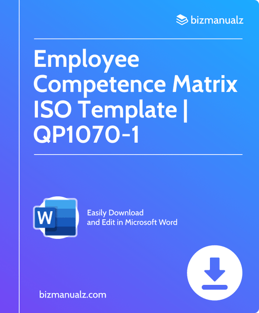 Employee Competence Matrix ISO Template | QP1070-1