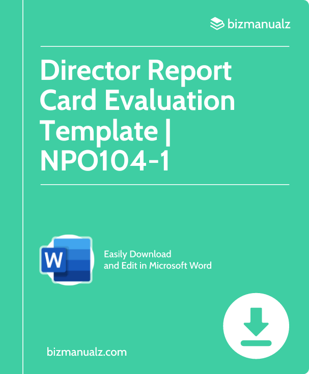 Director Report Card Evaluation Template | NPO104-1