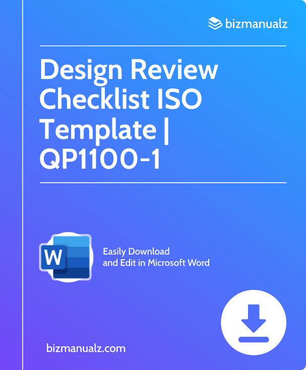 Design Review Checklist ISO Template | QP1100-1