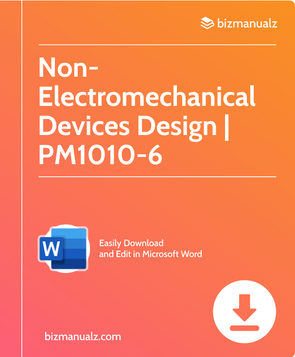 Non-Electromechanical Devices Design Completion Checklist Template | PM1010-6