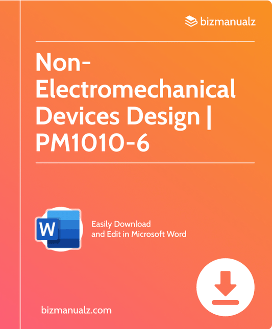 Non-Electromechanical Devices Design Completion Checklist Template | PM1010-6