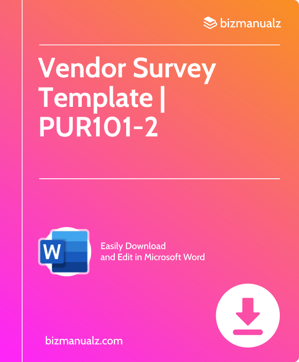 Vendor Survey Template | PUR101-2