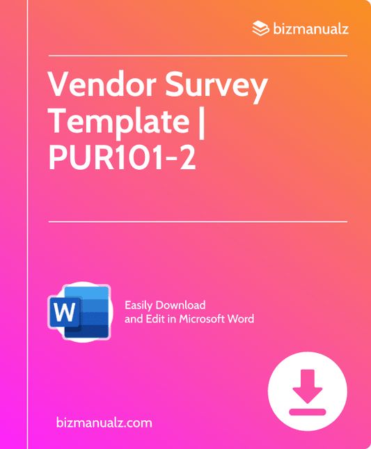 Vendor Survey Template | PUR101-2