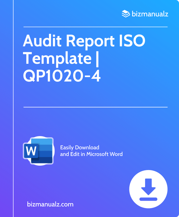 Audit Report ISO Template | QP1020-4