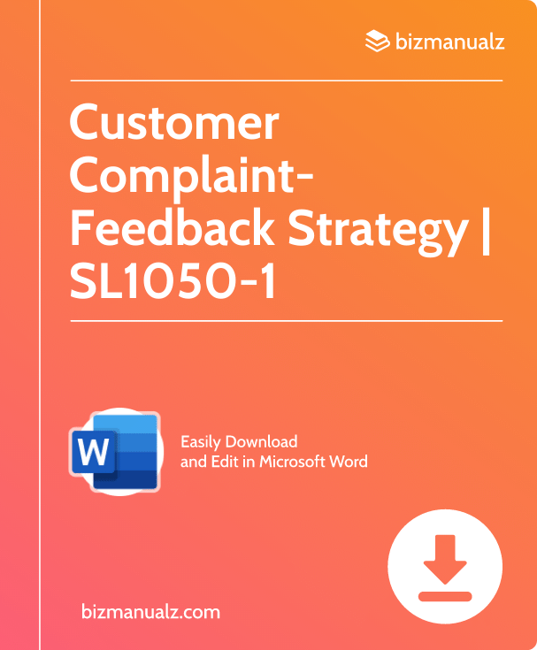 Customer Complaint-Feedback Strategy Worksheet Template | SL1050-1