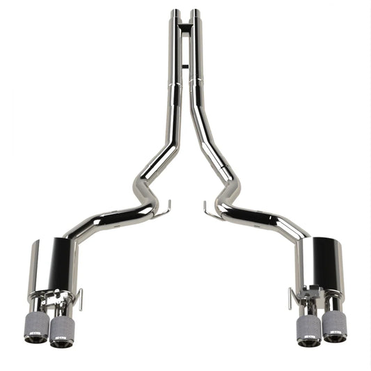 18-26 Ford Mustang GT 5.0L Kooks Headers 11514570 3in. Active Touring Style Cat-Back Exhaust w/ Carbon Tips