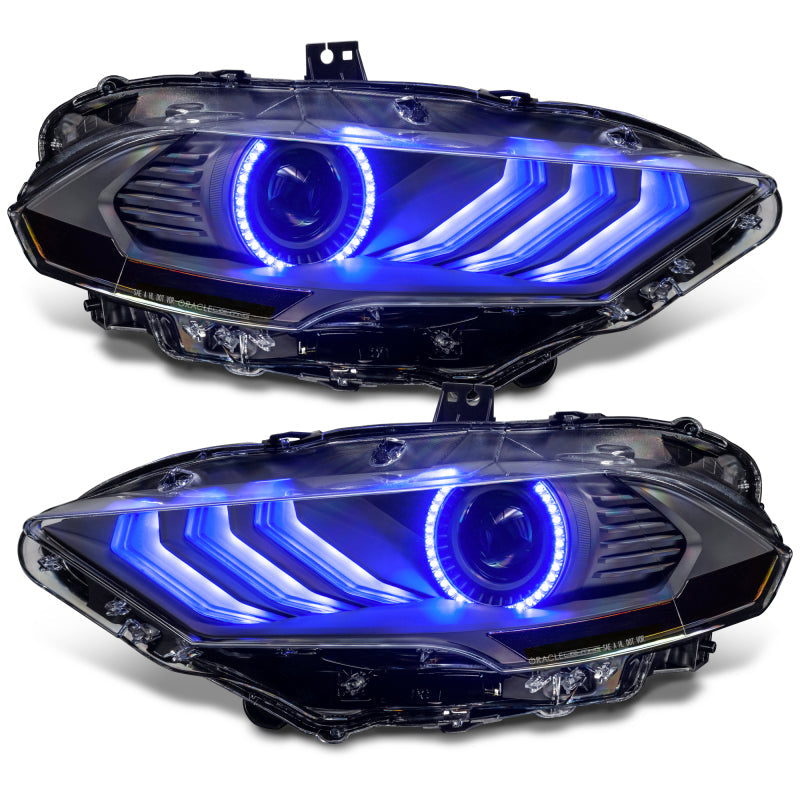18-23 Ford Mustang Oracle Lighting 8204-332 Dynamic ColorSHIFT LED Headlights-Black Series