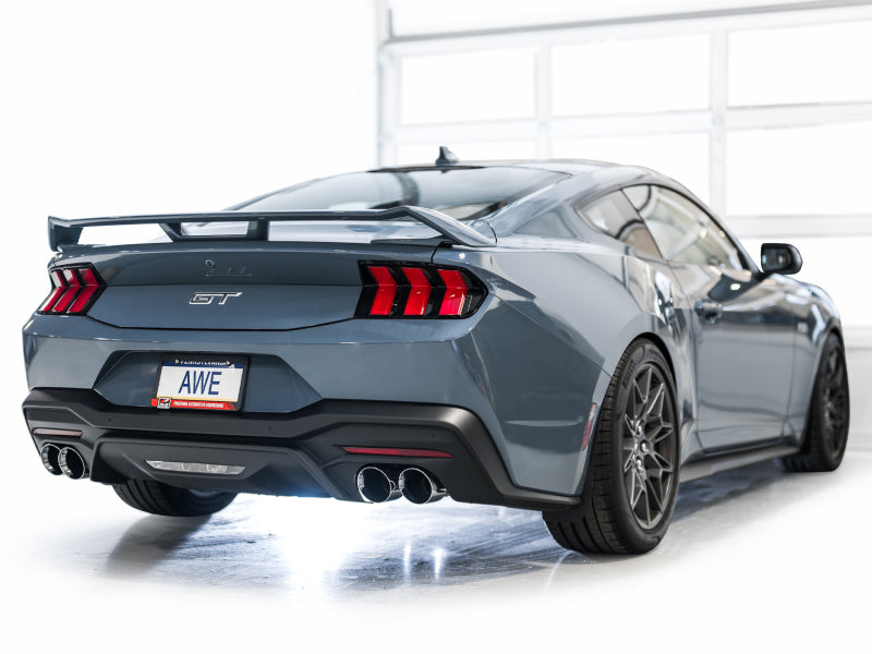 2024 Ford Mustang GT Fastback S650 RWD AWE 3025-42650 SwitchPath Exhaust - Quad Chrome Silver Tips