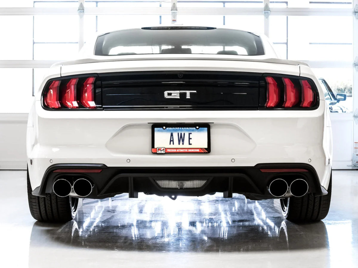 18-23  Ford Mustang GT 5.0L AWE Tuning 3025-42550 SwitchPath Cat-back Exhaust - Chrome Silver Tips