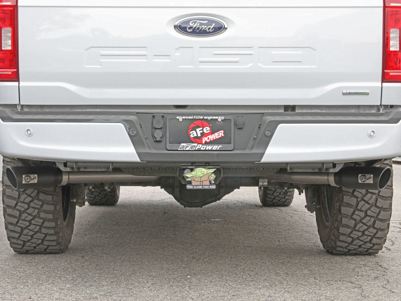 21-25 Ford F-150 V6 2.7L & 3.5L / V8 5.0L aFe 49-33129-B Gemini XV 3in 304 SS Cat-Back Exhaust System w/ Cut-Out Black