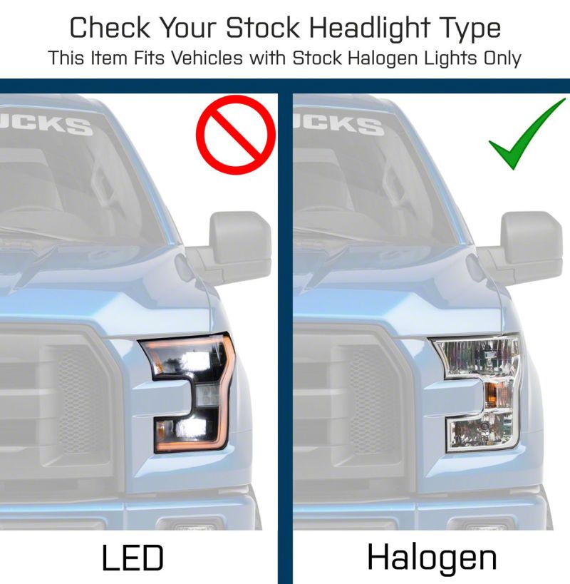 15-17 Ford F-150 Raxiom T551345 Axial OEM Style Rep Headlights - Chrome Housing (Clear Lens)