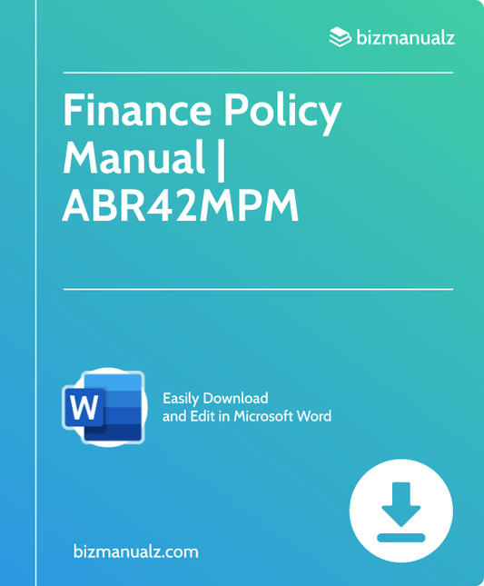 Finance Policy Manual | ABR42MPM