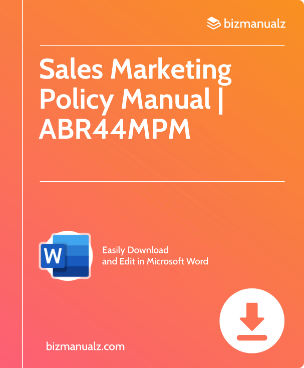 Sales Marketing Policy Manual | ABR44MPM