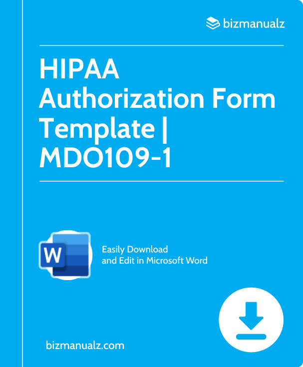 HIPAA Authorization Form Template | MDO109-1