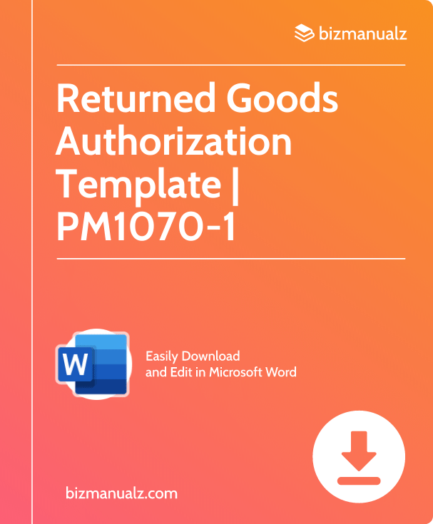 Returned Goods Authorization Template | PM1070-1
