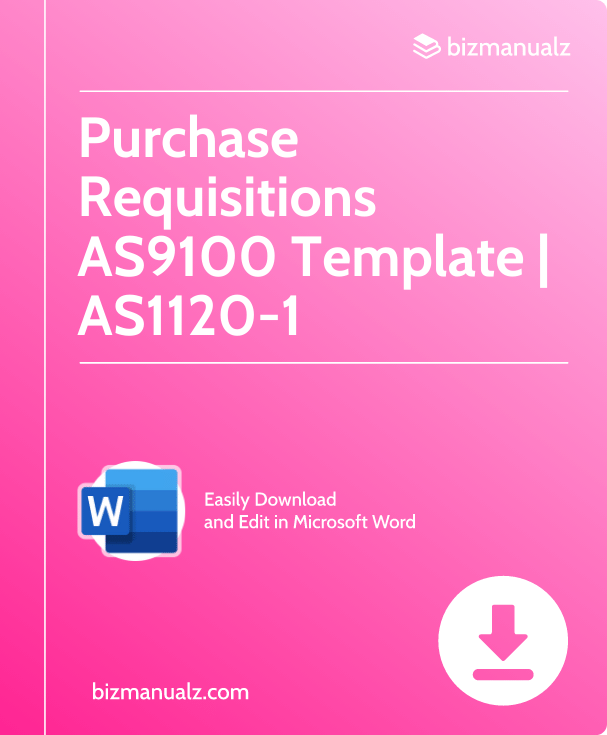 Purchase Requisitions AS9100 Template | AS1120-1