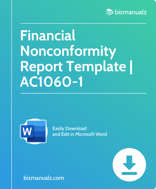 Financial Nonconformity Report Template | AC1060-1