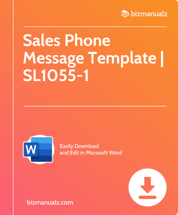 Sales Phone Message Template | SL1055-1