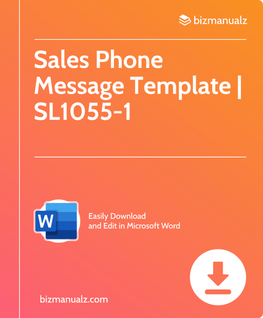 Sales Phone Message Template | SL1055-1