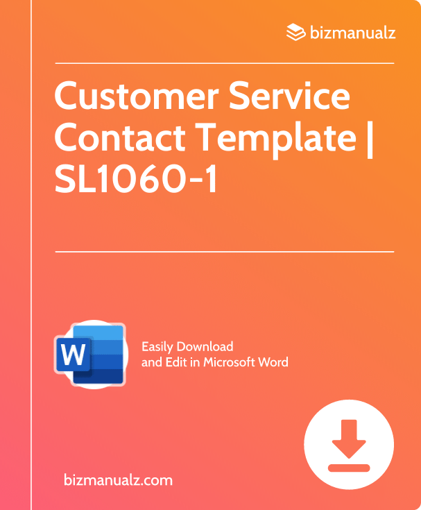 Customer Service Contact Template | SL1060-1