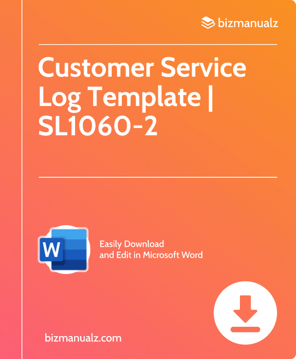 Customer Service Log Template | SL1060-2
