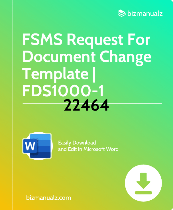 FSMS Request For Document Change Template | FDS1000-1