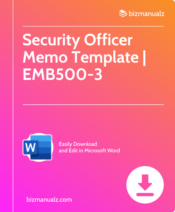 Security Officer Memo Template | EMB500-3
