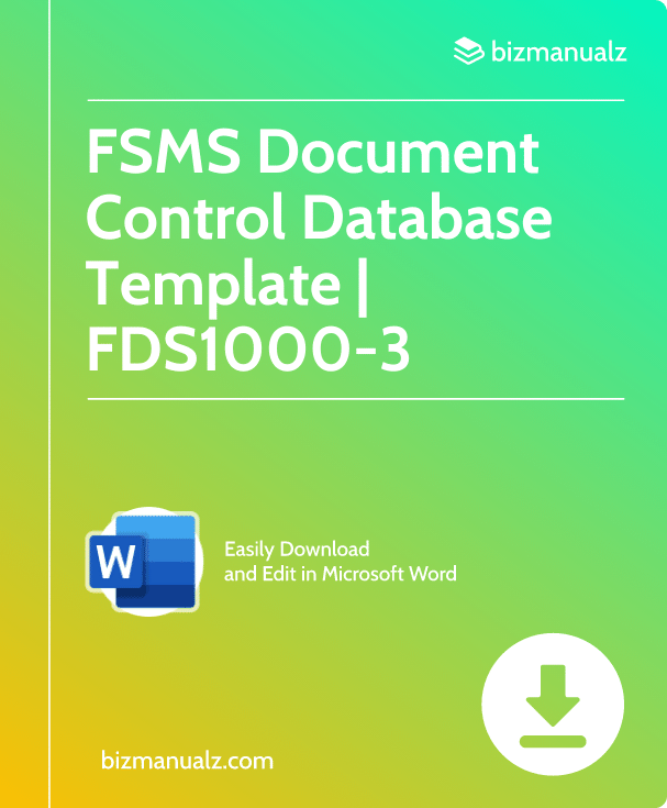 FSMS Document Control Database Template | FDS1000-3