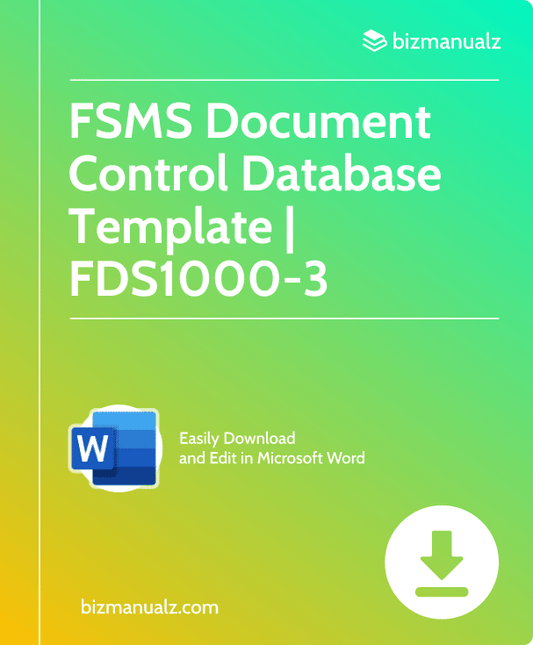 FSMS Document Control Database Template | FDS1000-3