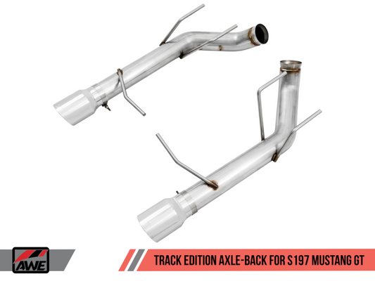 11-14 Ford Mustang V8 5.0L AWE Tuning 3020-32040 S197 Axle-back Exhaust - Track Edition (Chrome Silver Tips)
