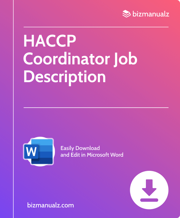 HACCP Coordinator Job Description | JD0480