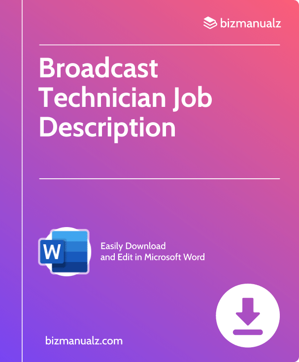 Broadcast Technician Job Description | JD0080