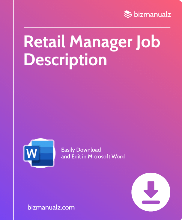 Retail Manager Job Description | JD1110